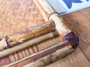 Large Vintage French Bamboo Tray