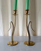 A Pair Of Tall Mid Century Brass Candlesticks