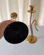Load image into Gallery viewer, A Pair Of Tall Mid Century Brass Candlesticks
