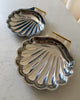 Set Of Two Italian Stainless Steel Shell Dishes With Gold Plated Handles By Inoxbeck 18/10