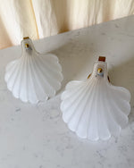 Load image into Gallery viewer, A Pair Art Deco Style Frosted Glass Shell Wall Sconces
