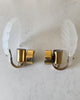 A Pair Art Deco Style Frosted Glass Shell Wall Sconces