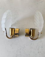 Load image into Gallery viewer, A Pair Art Deco Style Frosted Glass Shell Wall Sconces
