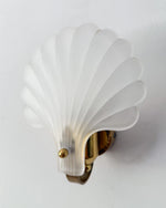 Load image into Gallery viewer, A Pair Art Deco Style Frosted Glass Shell Wall Sconces
