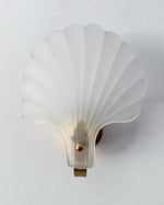Load image into Gallery viewer, A Pair Art Deco Style Frosted Glass Shell Wall Sconces

