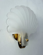 Load image into Gallery viewer, A Pair Art Deco Style Frosted Glass Shell Wall Sconces
