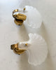 A Pair Art Deco Style Frosted Glass Shell Wall Sconces