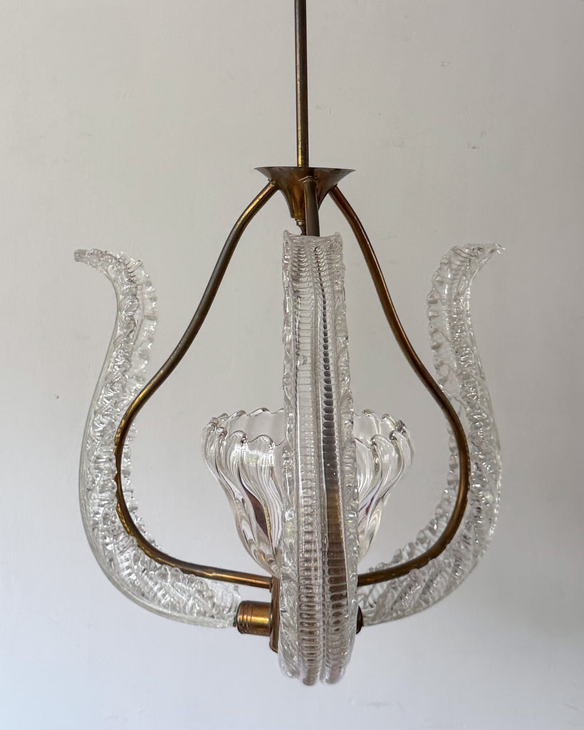 ON HOLD - Italian Murano Glass Chandelier By Barovier & Toso