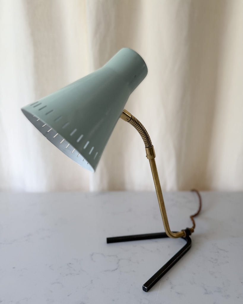 Swedish Mid Century Brass And Metal Table Lamp
