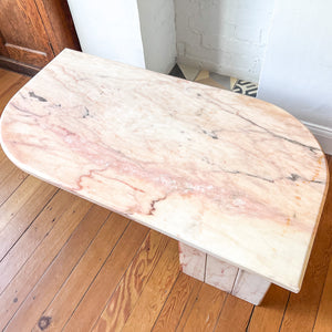 French Vintage Pink Marble Coffee Table, Circa 1970s