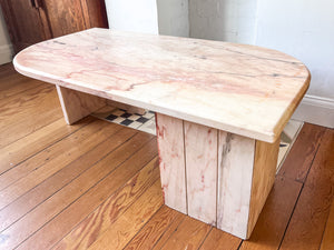 French Vintage Pink Marble Coffee Table, Circa 1970s