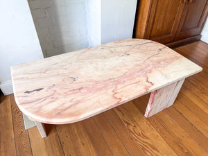 French Vintage Pink Marble Coffee Table, Circa 1970s