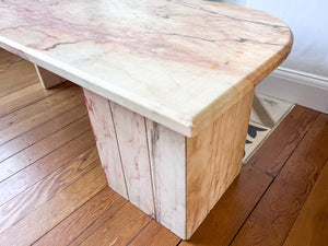 French Vintage Pink Marble Coffee Table, Circa 1970s