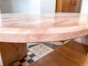 French Vintage Pink Marble Coffee Table, Circa 1970s