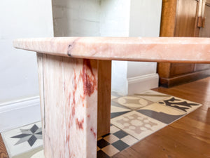 French Vintage Pink Marble Coffee Table, Circa 1970s