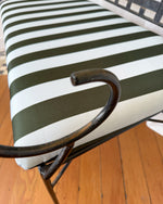 Load image into Gallery viewer, French Vintage Wrought Iron Garden Bench With Upholstered Seat
