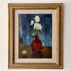 Swedish Oil On Board, Still Life With White Flower, Signed Sigvard Bortz