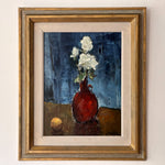 Load image into Gallery viewer, Swedish Oil On Board, Still Life With White Flower, Signed Sigvard Bortz
