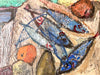 Swedish Oil On Canvas Still Life Painting With Fish, Ingemar Callenberg, Signed