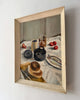 British Mid Century Oil On Canvas Still Life With Bread And Fish