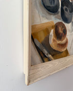 Load image into Gallery viewer, British Mid Century Oil On Canvas Still Life With Bread And Fish
