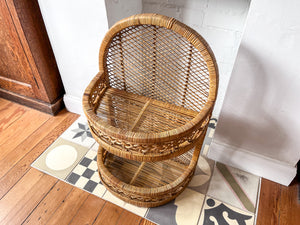 Vintage French Ornate Wicker Shelf