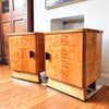 A Pair Of Art Deco Maple Bedside Cabinets
