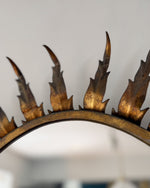 Load image into Gallery viewer, Spanish Mid Century Gilt Sunburst Oval Wall Mirror
