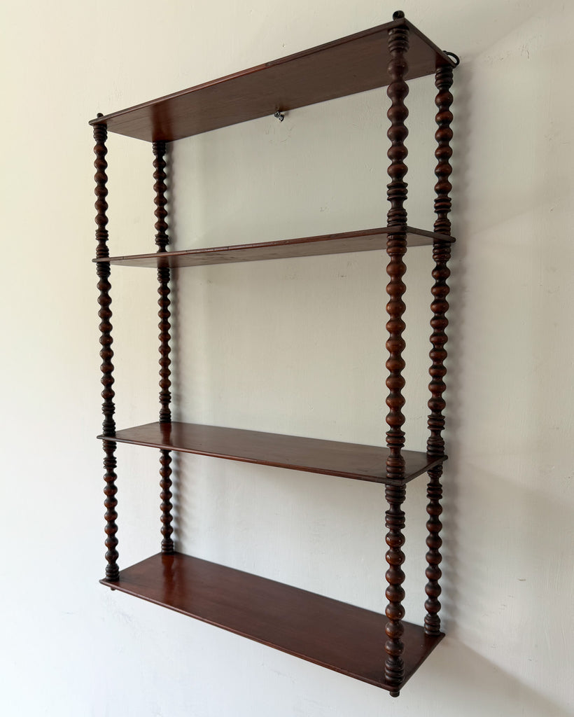 Antique Four Tier Bobbin Wall Shelf