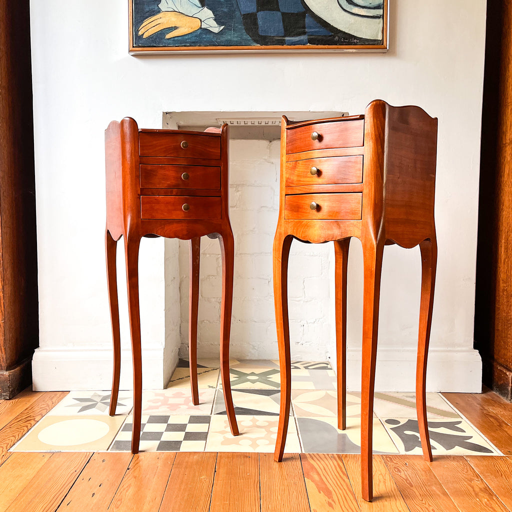 A Pair Of Vintage French Miniature Bedside Tables