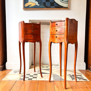 A Pair Of Vintage French Miniature Bedside Tables