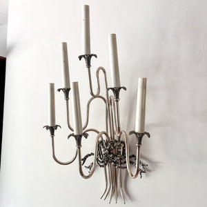 Large Vintage Metal Light Sconce