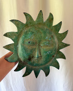 Load image into Gallery viewer, Vintage Verdigris Green Sun Ornament
