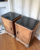 A Pair Of Continental Art Deco Bedside Cabinets With Marble Tops