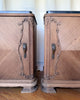 A Pair Of Continental Art Deco Bedside Cabinets With Marble Tops