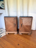 A Pair Of Continental Art Deco Bedside Cabinets With Marble Tops