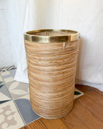 Load image into Gallery viewer, Gabriella Crespi Style Pencil Reed And Brass Umbrella Stand
