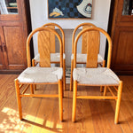 Load image into Gallery viewer, Set Of Four Annig Sarian For Tisettanta Thalia Bentwood And Pale Rush Dining Chairs
