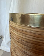 Load image into Gallery viewer, Gabriella Crespi Style Pencil Reed And Brass Umbrella Stand
