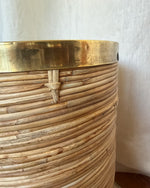 Load image into Gallery viewer, Gabriella Crespi Style Pencil Reed And Brass Umbrella Stand
