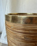 Load image into Gallery viewer, Gabriella Crespi Style Pencil Reed And Brass Umbrella Stand
