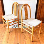 Load image into Gallery viewer, Set Of Four Annig Sarian For Tisettanta Thalia Bentwood And Pale Rush Dining Chairs
