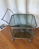 Vintage Silvered Brass Faux Bamboo Drinks Trolley Attributed To Maison Bagues