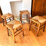 Load image into Gallery viewer, A Set Of Four French Vintage Rush Stools
