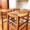 A Set Of Four French Vintage Rush Stools