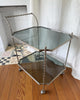 Vintage Silvered Brass Faux Bamboo Drinks Trolley Attributed To Maison Bagues