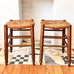 Load image into Gallery viewer, A Set Of Four French Vintage Rush Stools
