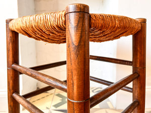 A Set Of Four French Vintage Rush Stools