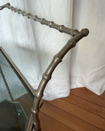 Load image into Gallery viewer, Vintage Silvered Brass Faux Bamboo Drinks Trolley Attributed To Maison Bagues
