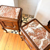 A Pair Of French Antique Bedside Cabinets With Marble Tops